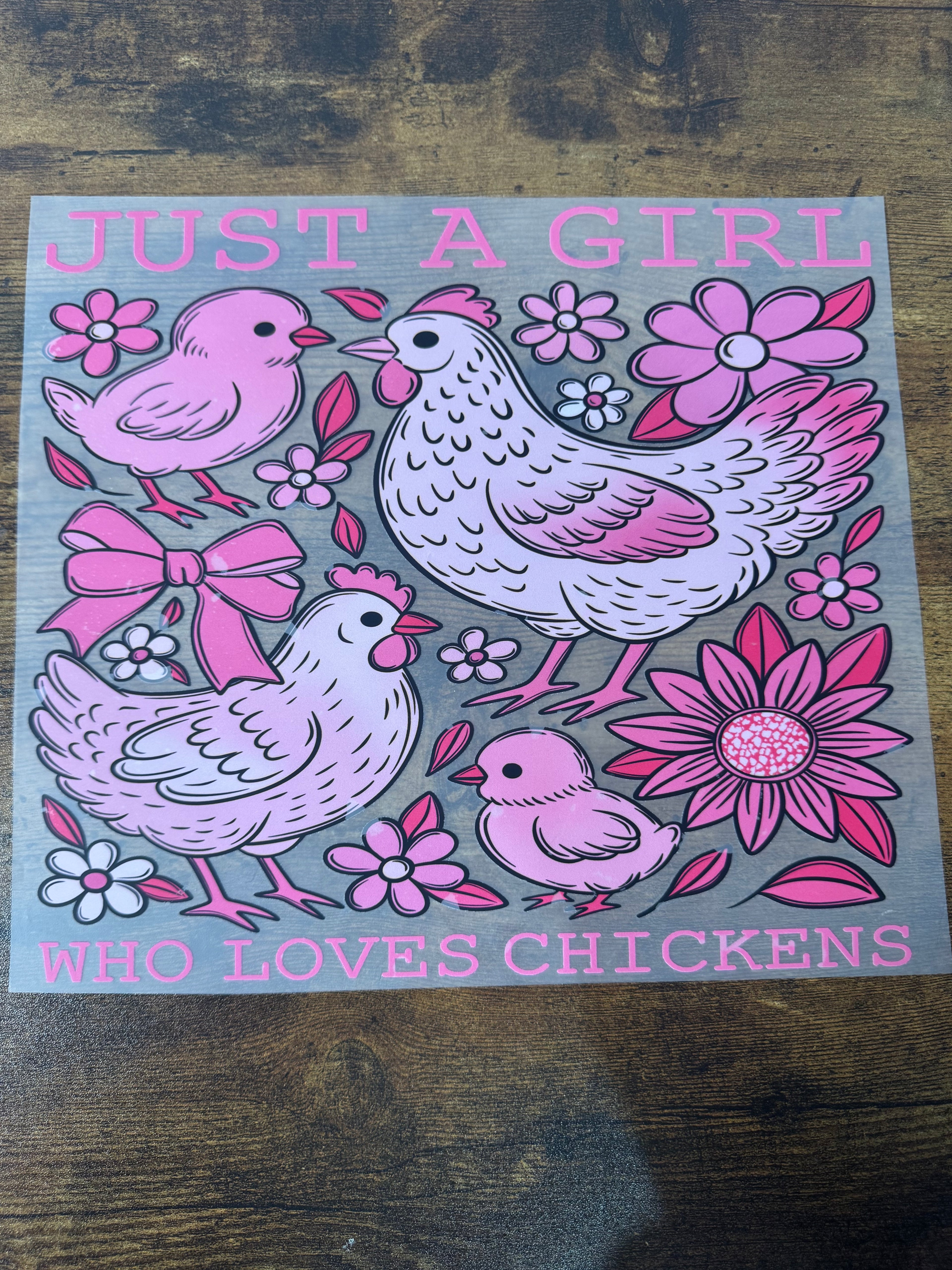 Just A Girl Who Loves Chickens Transfer