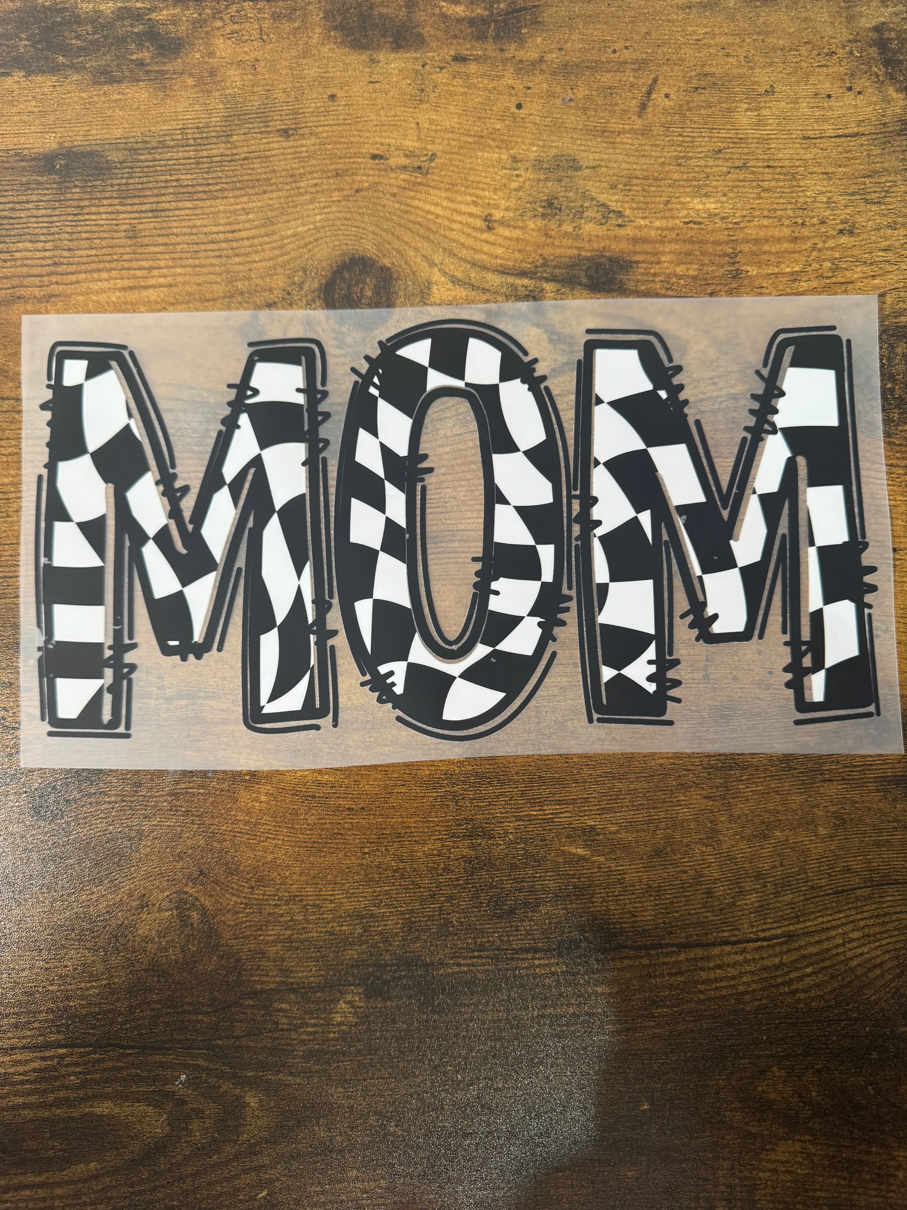 Checkered MOM Print Transfer