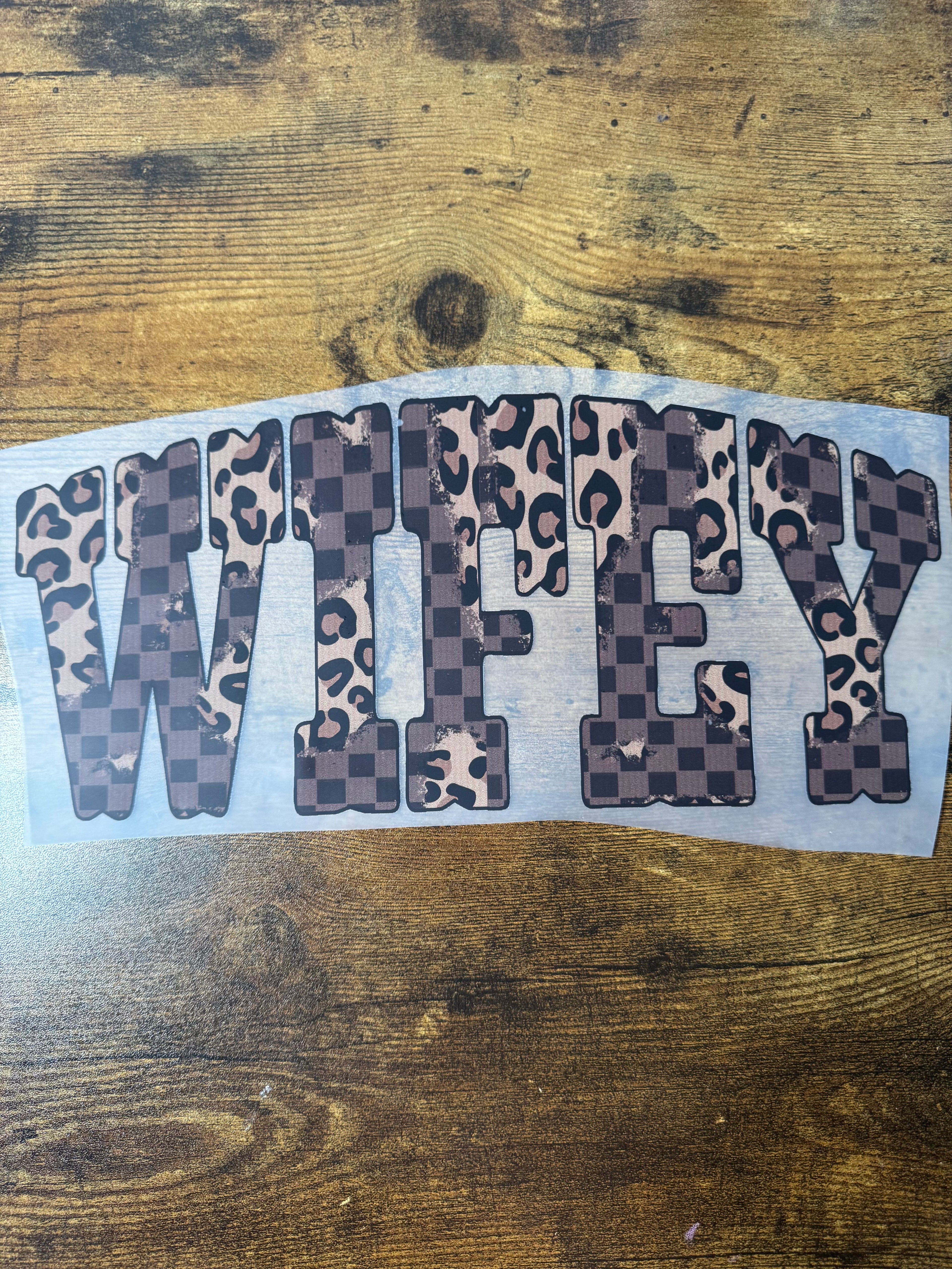 Checkered / Leopard WIFEY Transfer