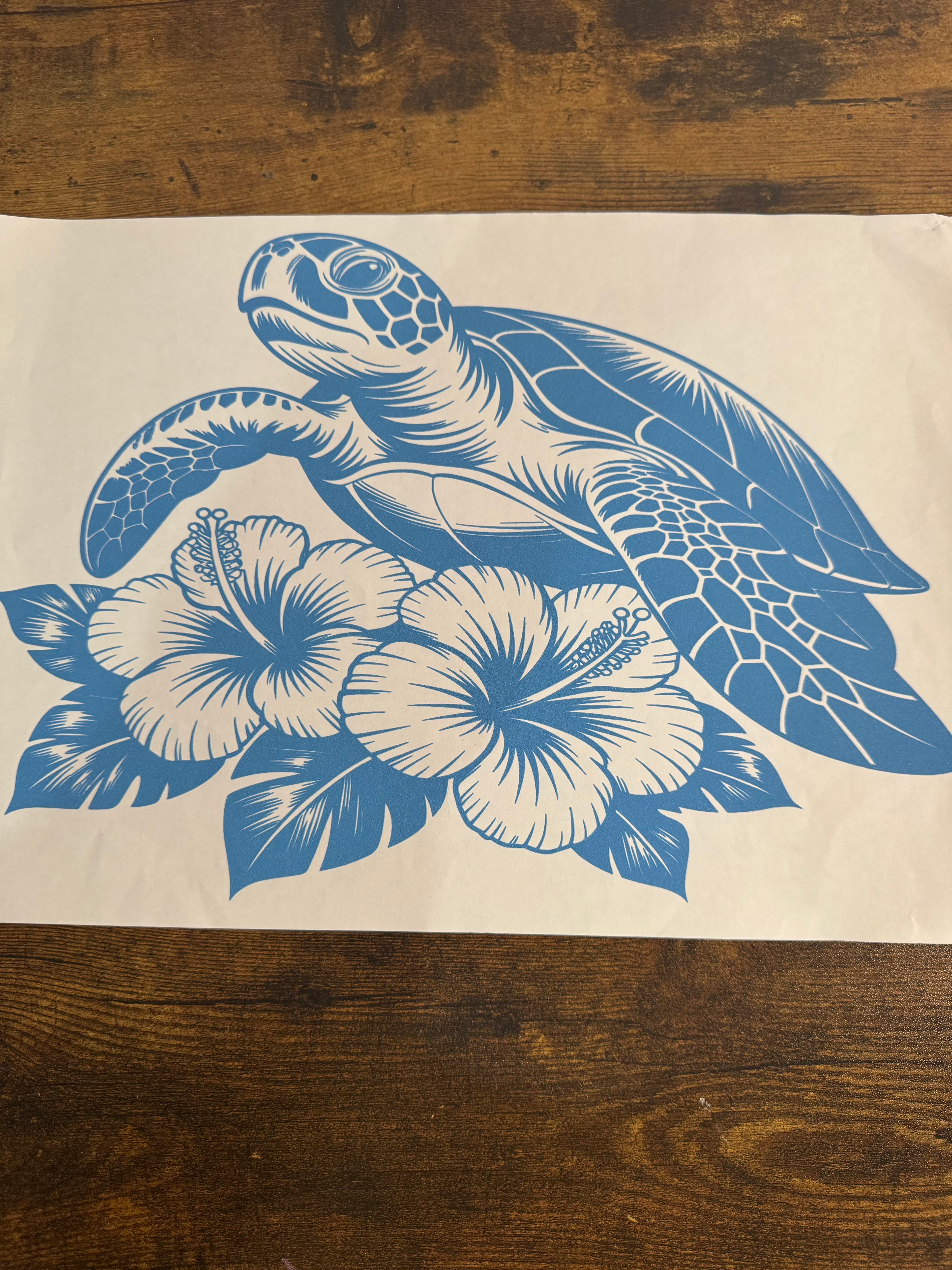 Sea Turtle & Flower Transfer