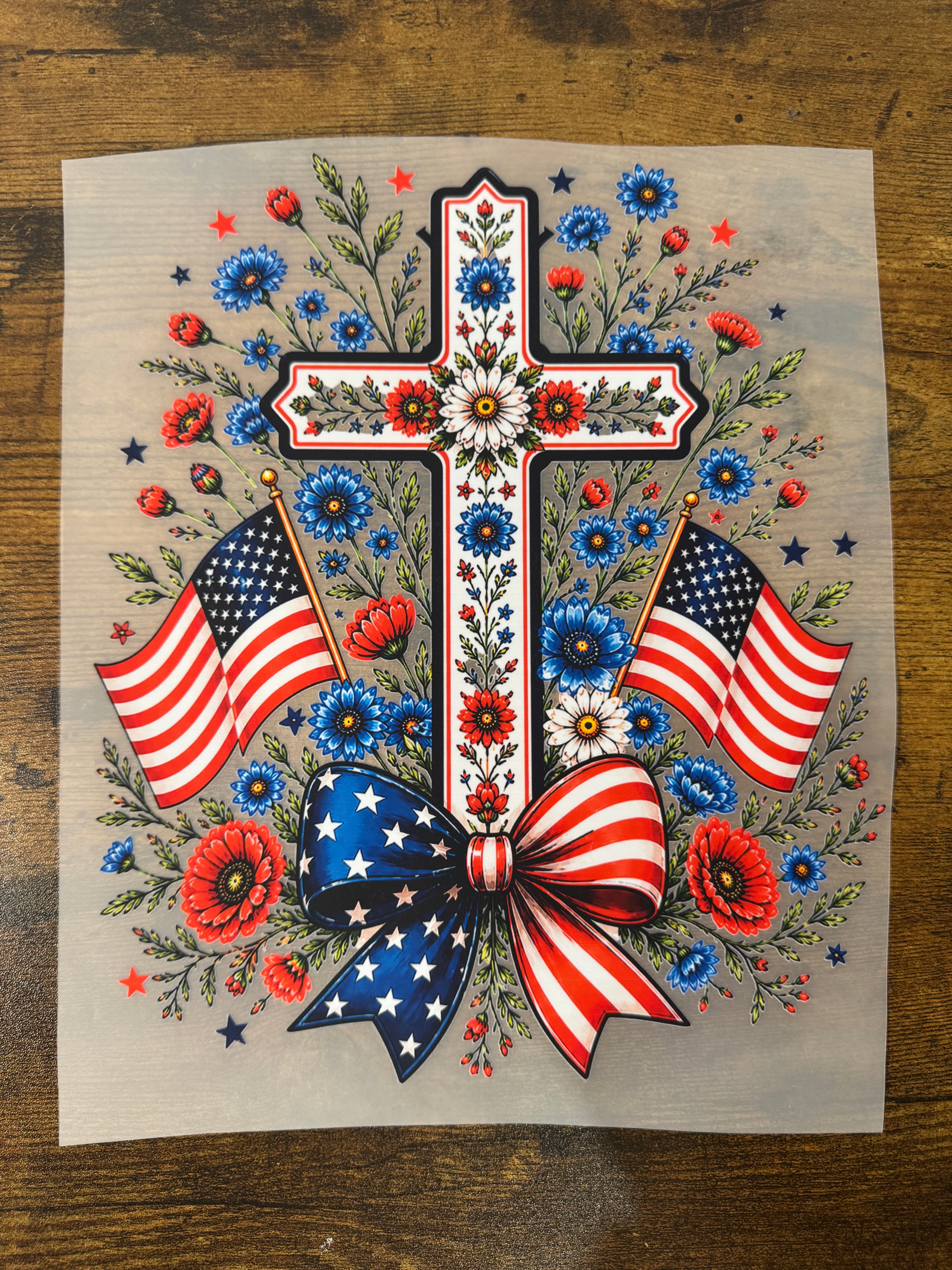Patriotic Cross Transfer