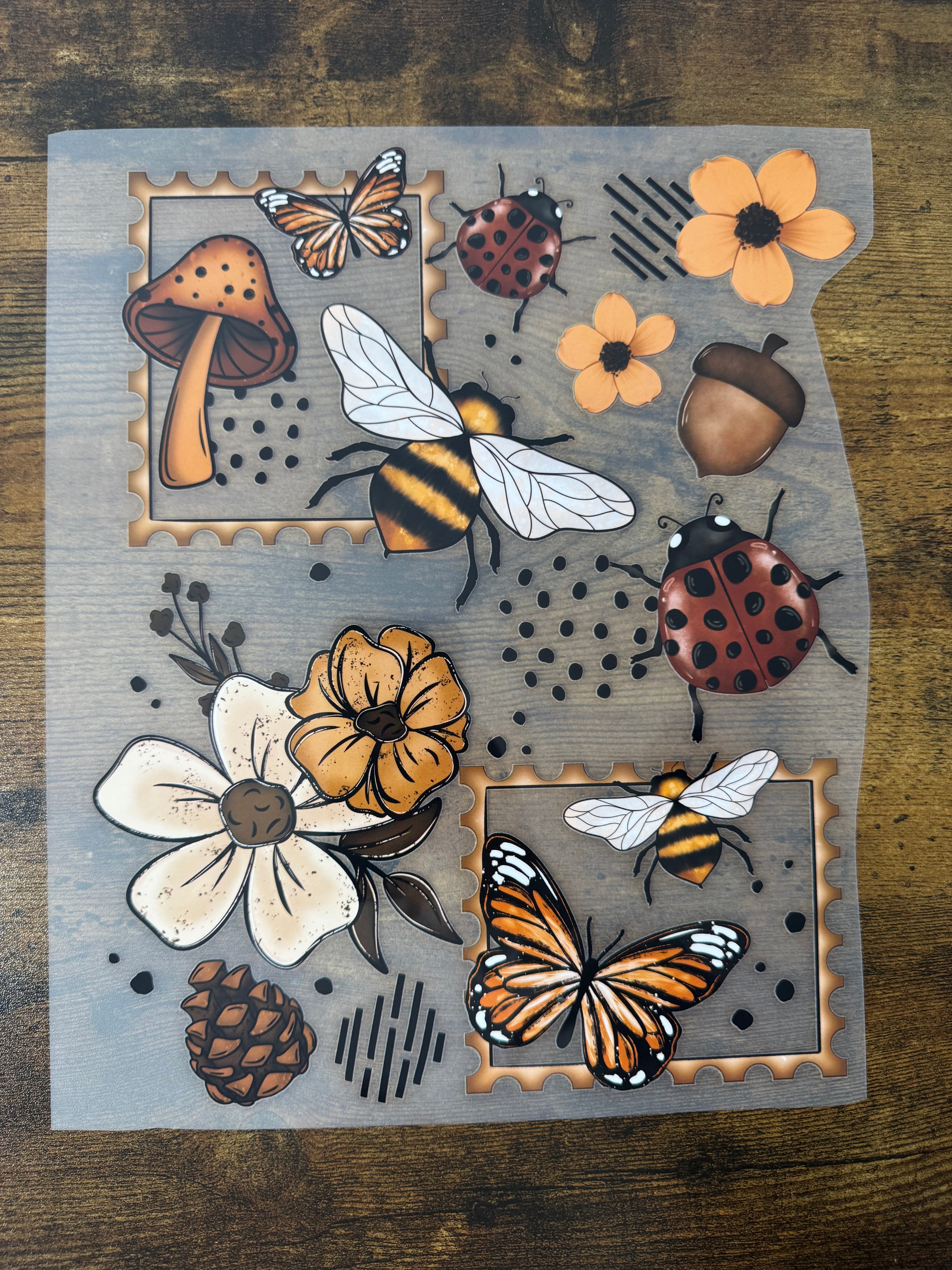 Boho Floral Stamps Transfer