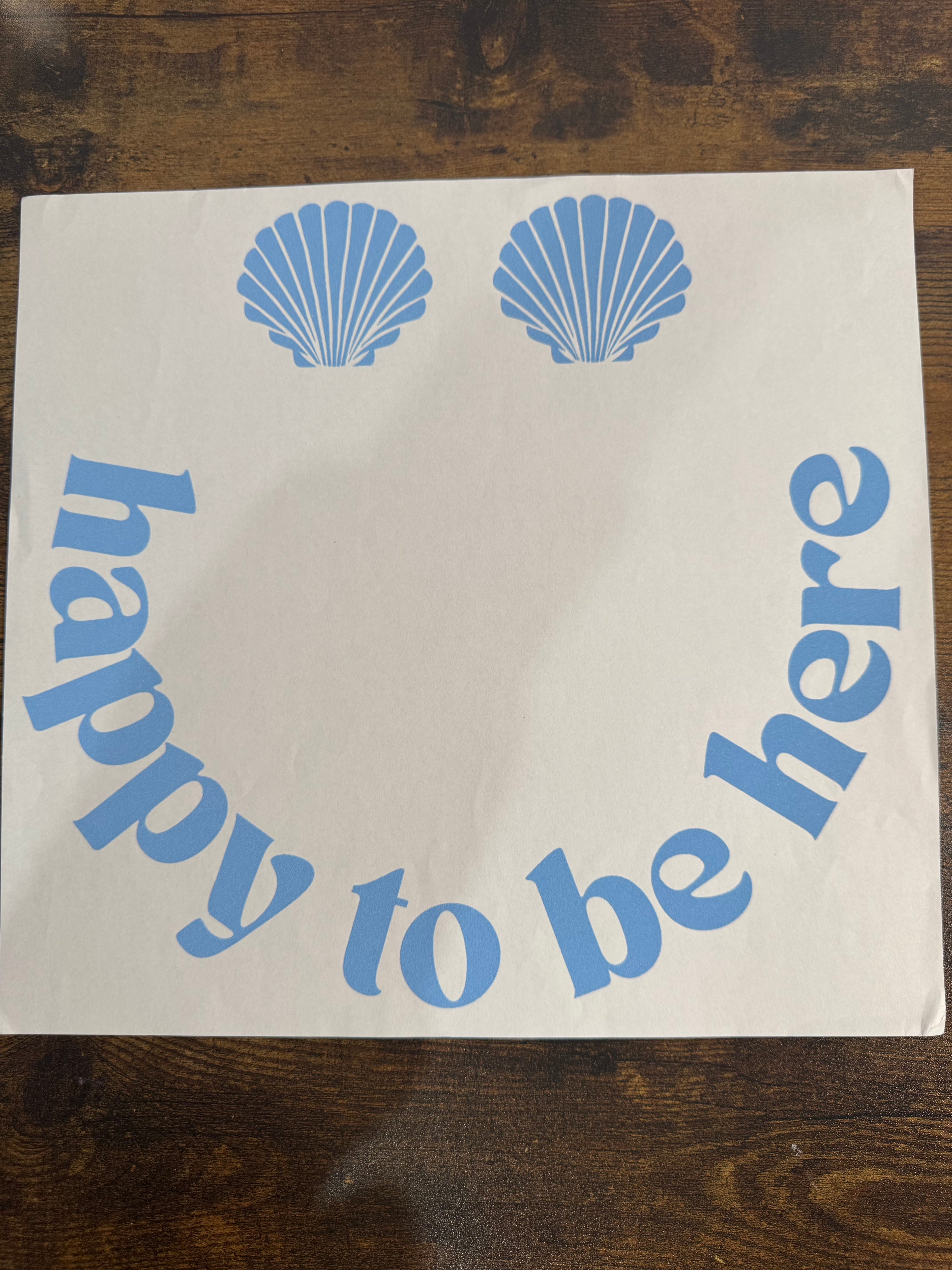 happy to be here (blue) Transfer