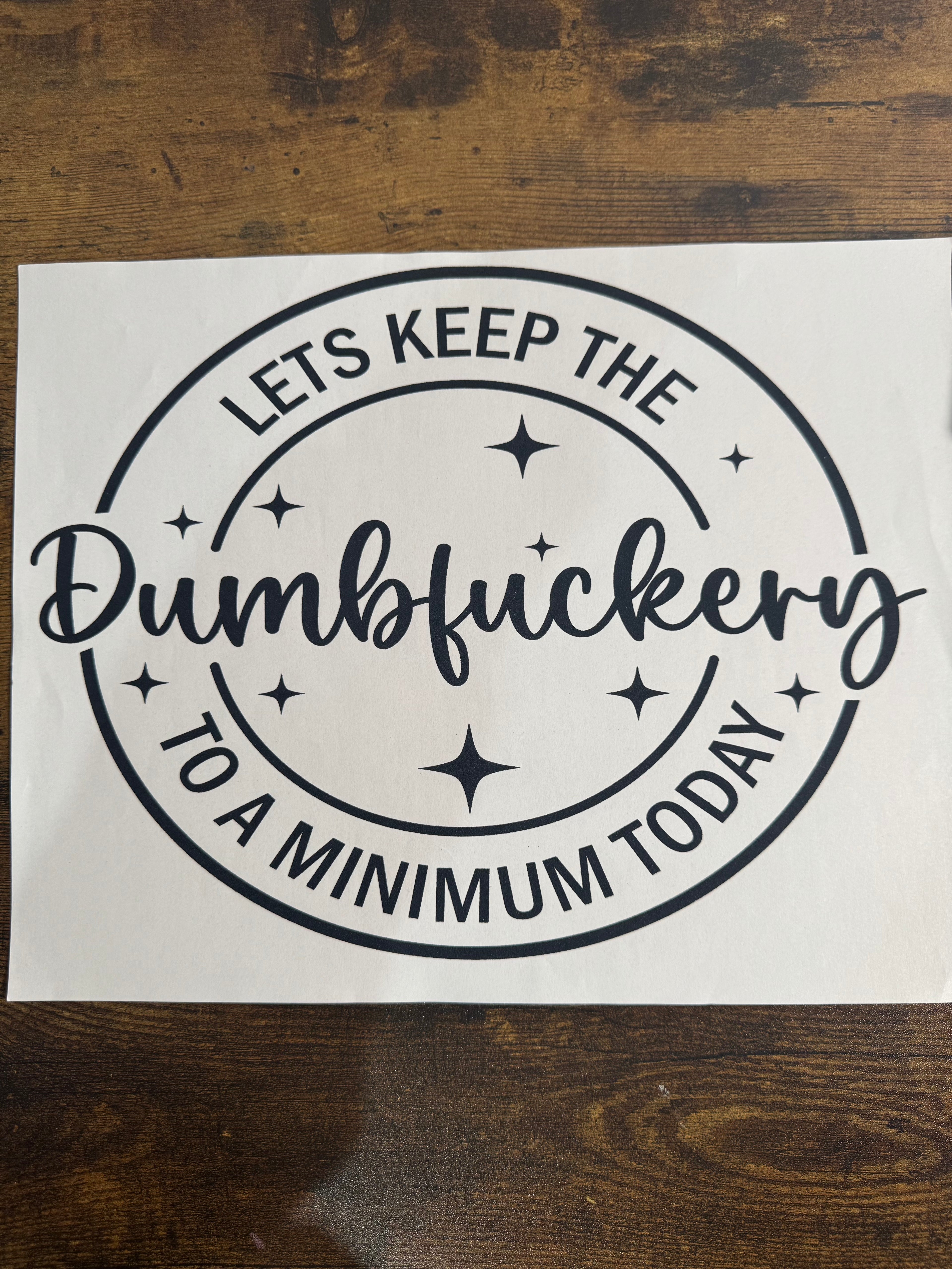 Keep Dumbfery To Minimum Today Transfer