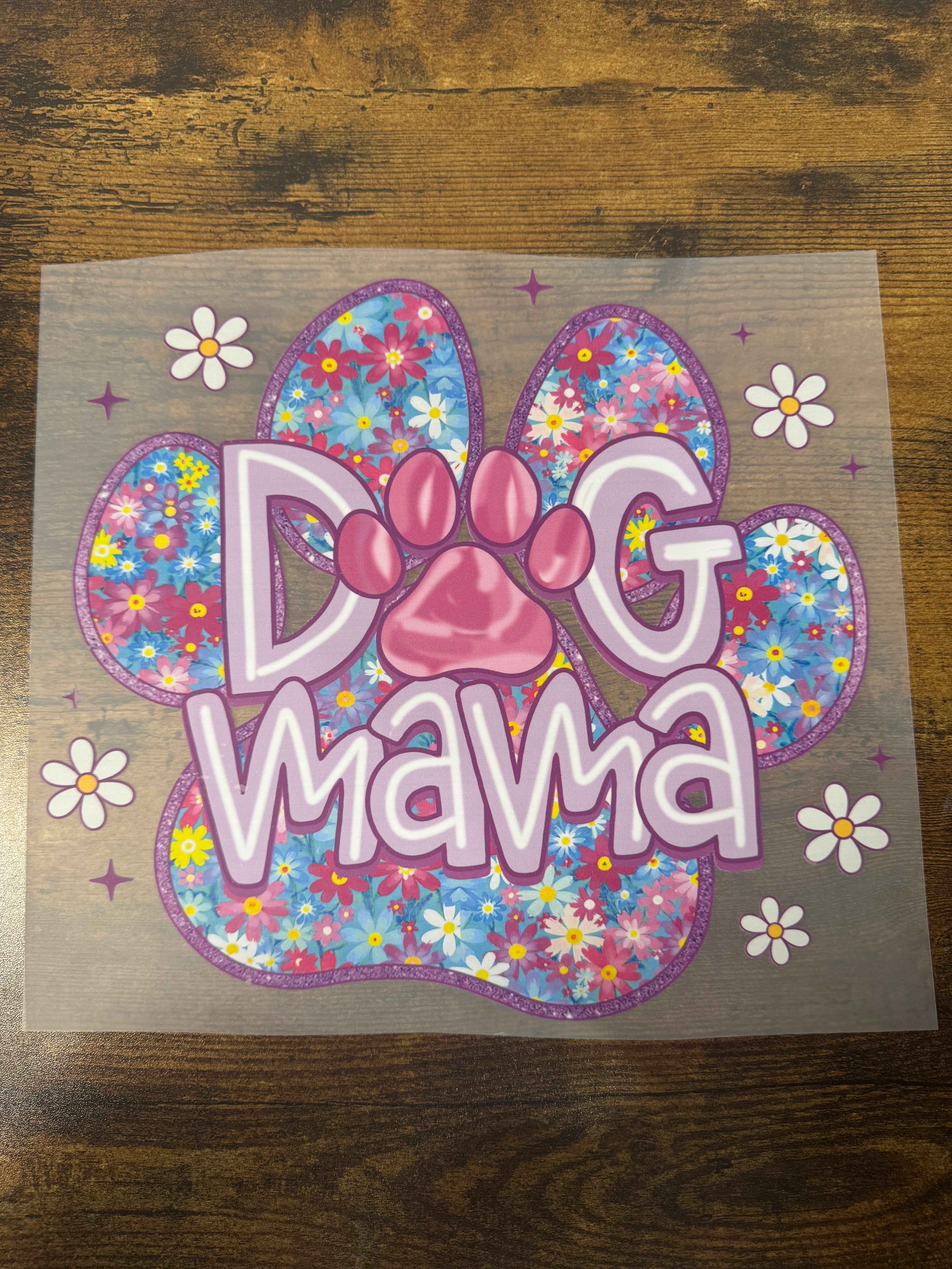 Floral Dog Mama Transfer