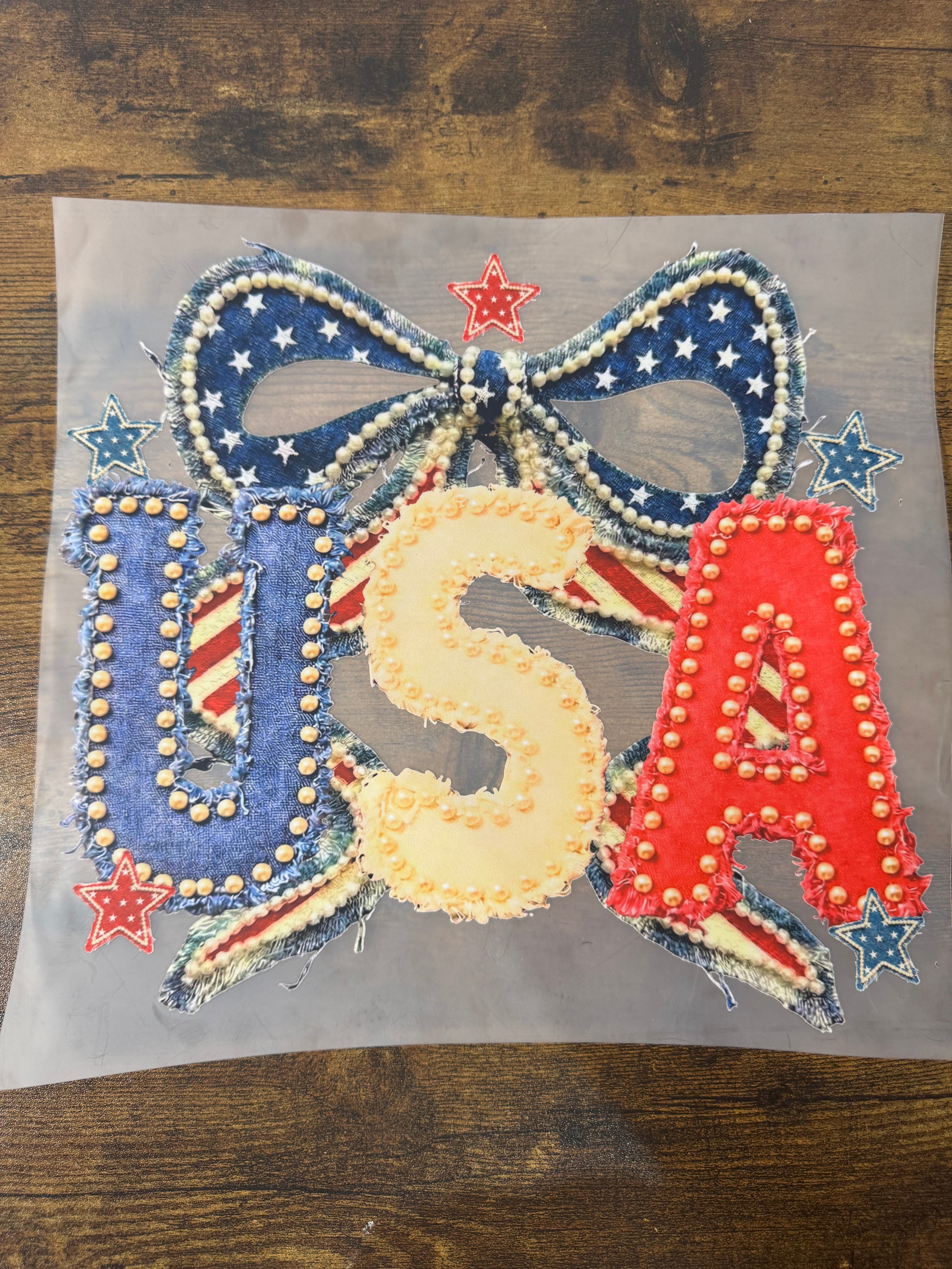 Pearled USA Transfer