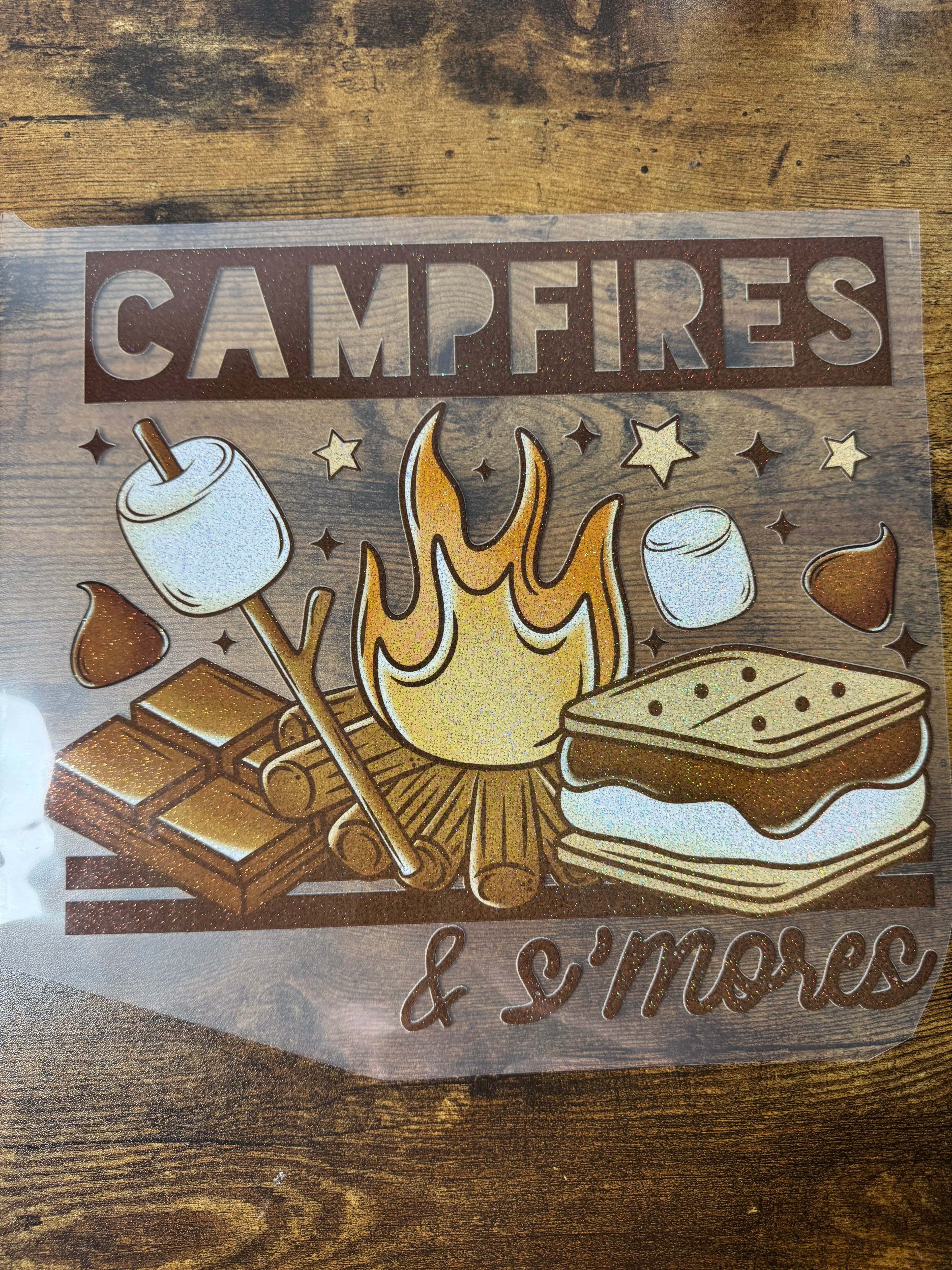 Campfires & S’mores Glitter Transfer