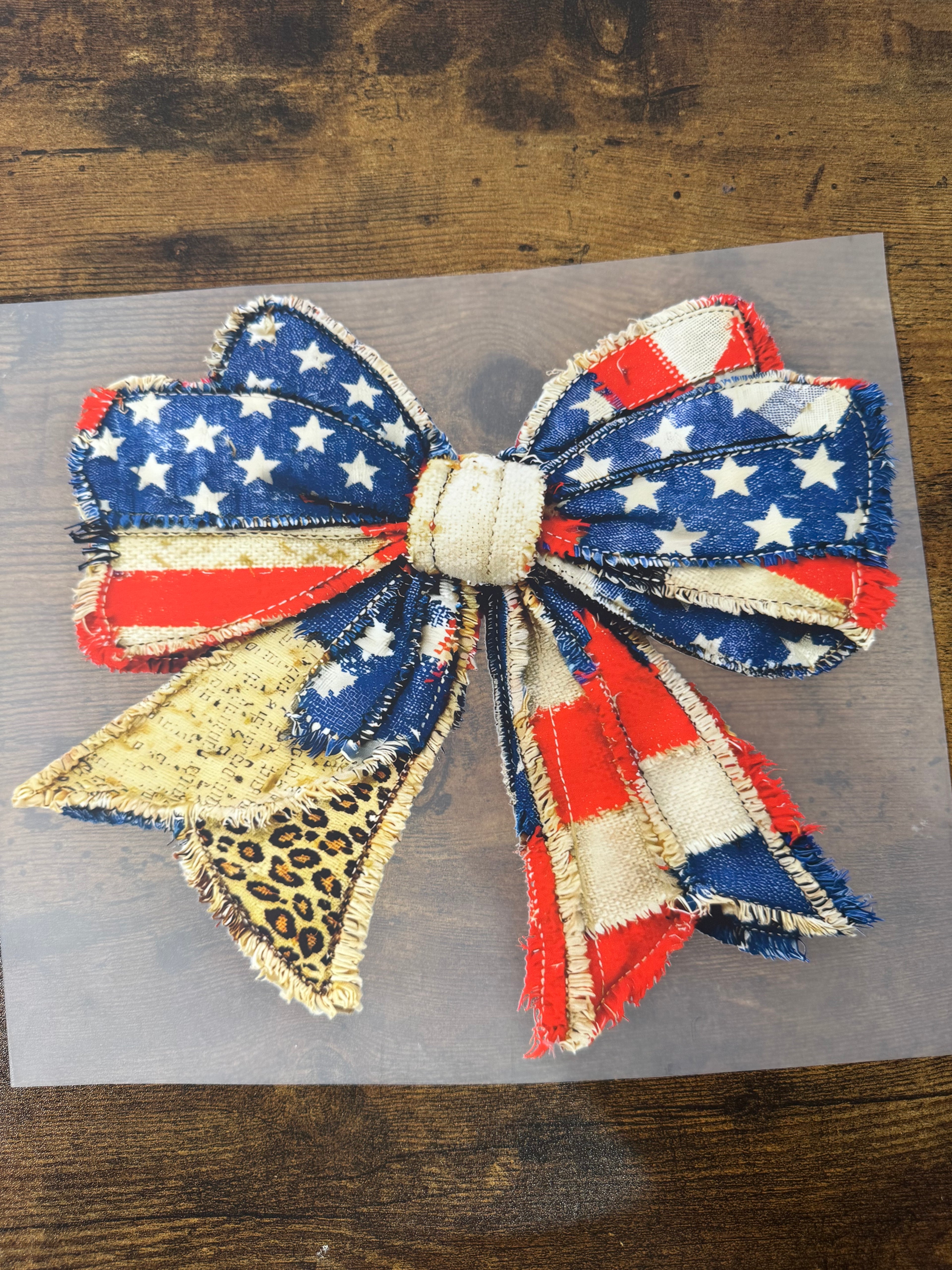 Leopard America Bow Transfer