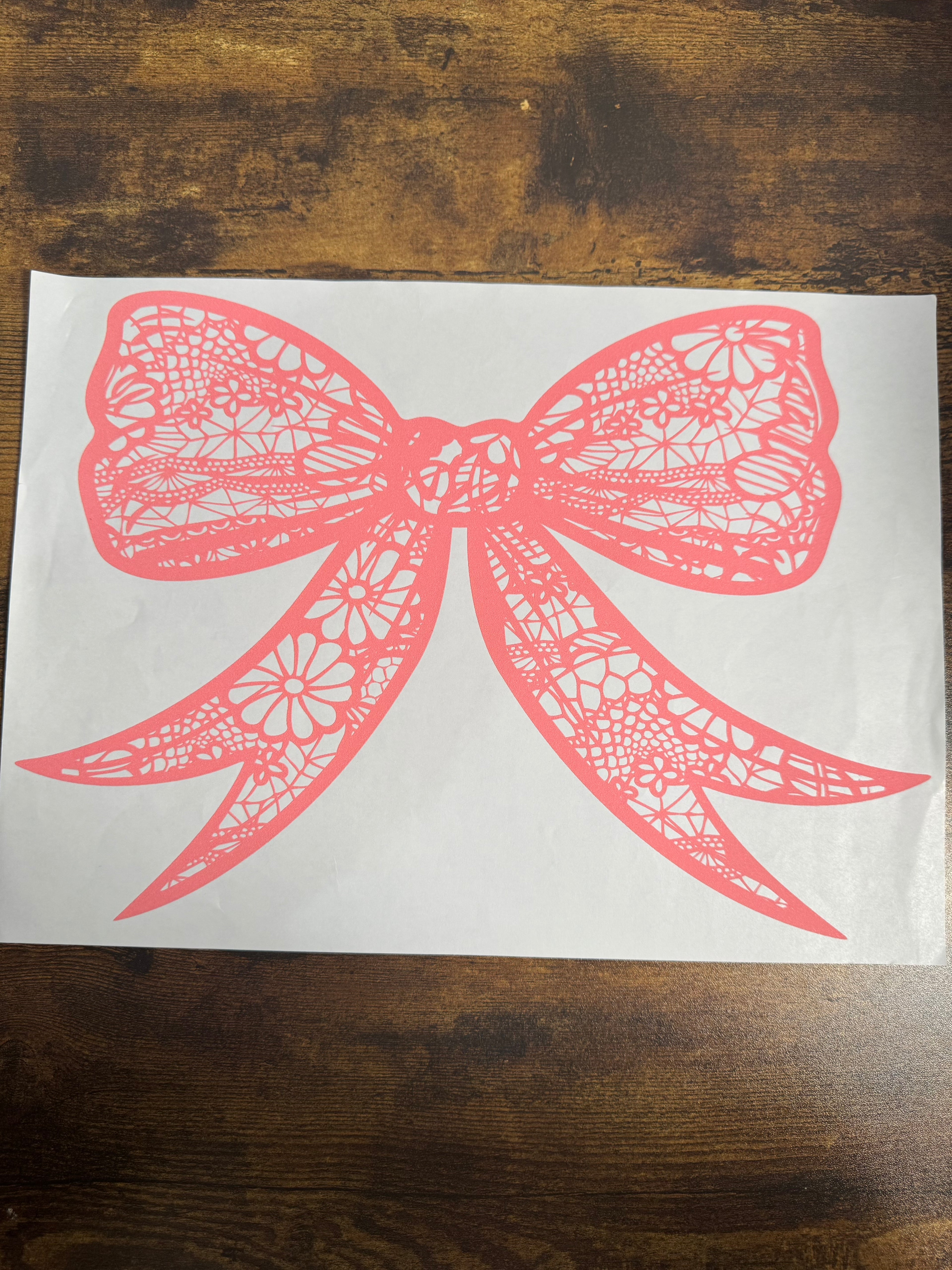 Pink Laced Bow Transfer