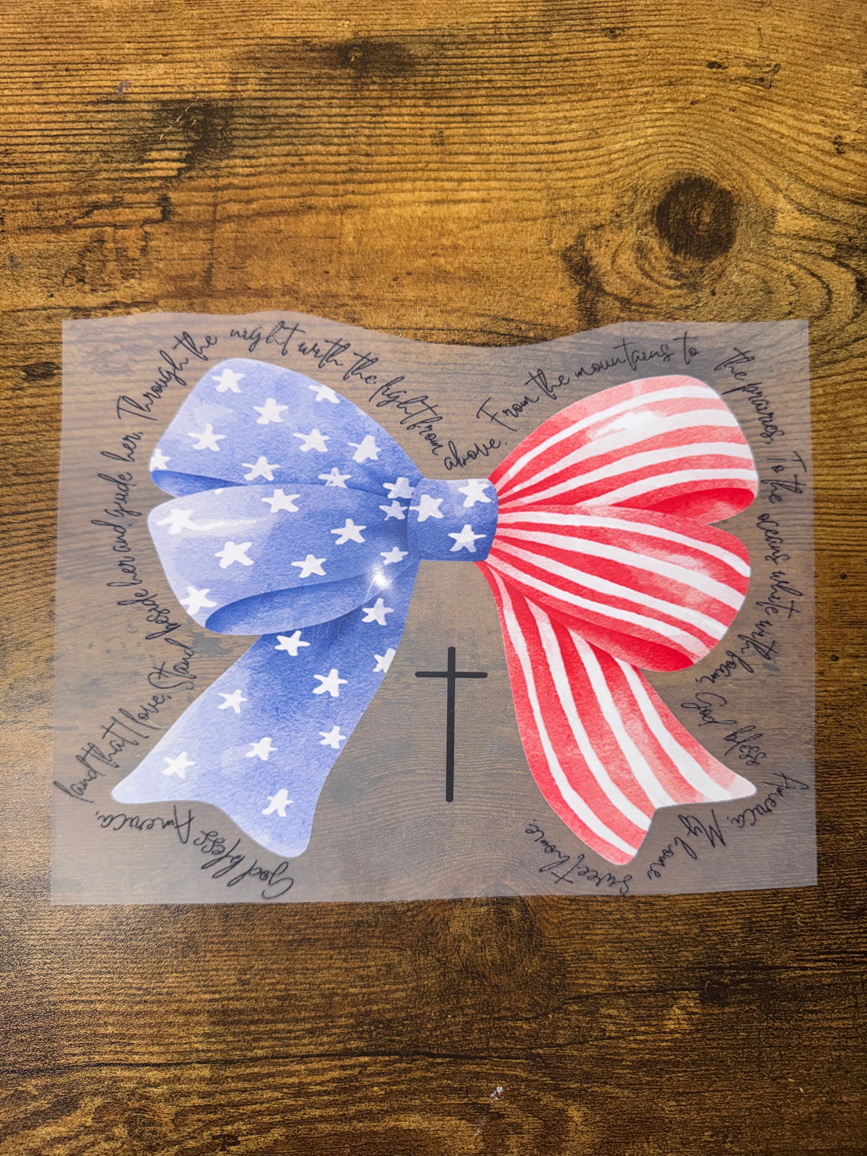 Patriotic Bow Transfer